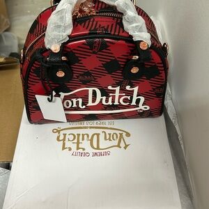Von Dutch Jax  red black Bowling Bag